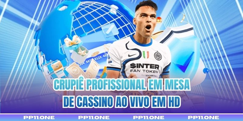 Crupiê profissional em mesa de cassino ao vivo em HD