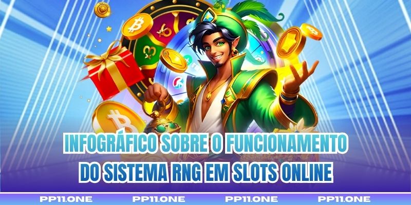 Infográfico sobre o funcionamento do sistema RNG em slots online