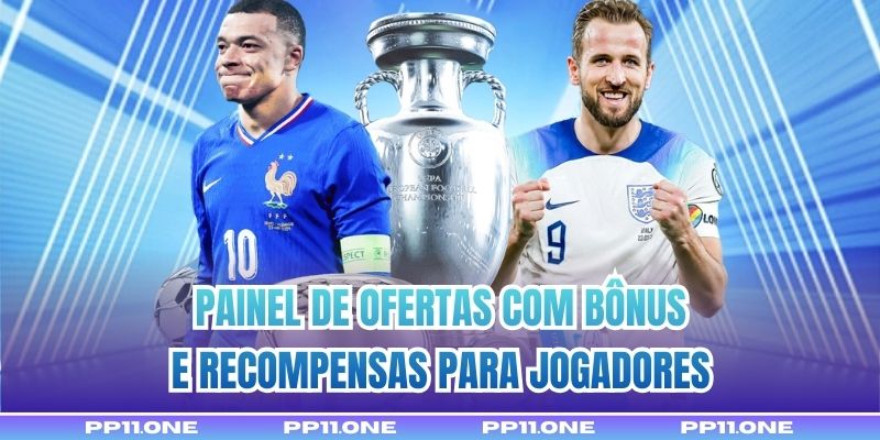 Painel de ofertas com bônus e recompensas para jogadores